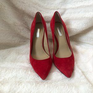 BCBGeneration Suede Heels Red Size 8.5